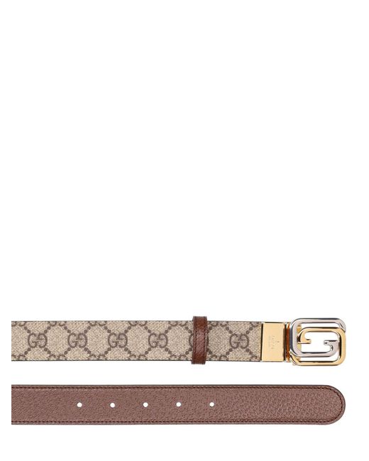 Gucci Multicolor 3cm Reversible Squared Interlocking Belt for men