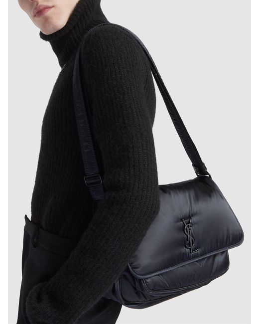 Saint Laurent Black Niki Nylon Messenger Bag for men
