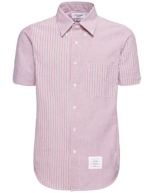 Camicia in cotone con bottoni di Thom Browne in Pink da Uomo