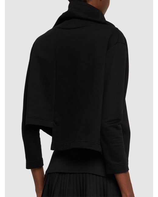 Veste courte asymétrique en jersey Yohji Yamamoto en coloris Black