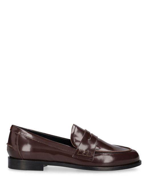 Aeyde Brown 15mm Oscar Polido Leather Loafers