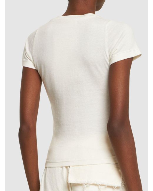 Camiseta de algodón y cashmere Extreme Cashmere de color White
