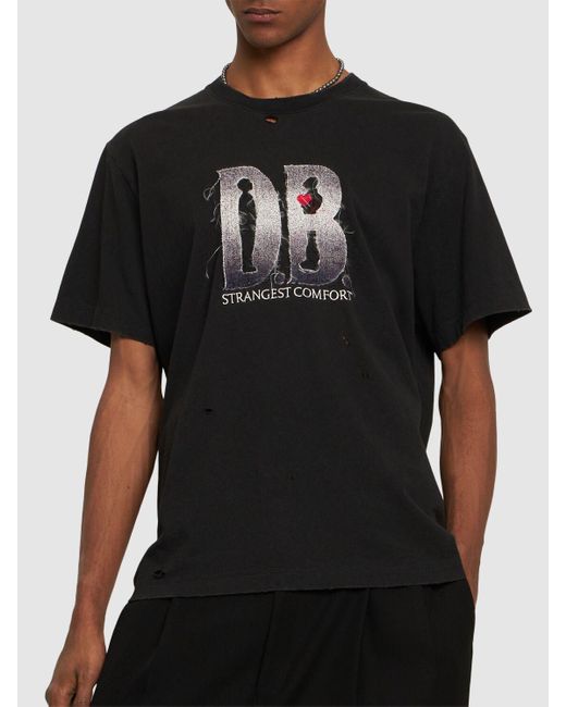Camiseta db de algodón con logo Doublet de hombre de color Black