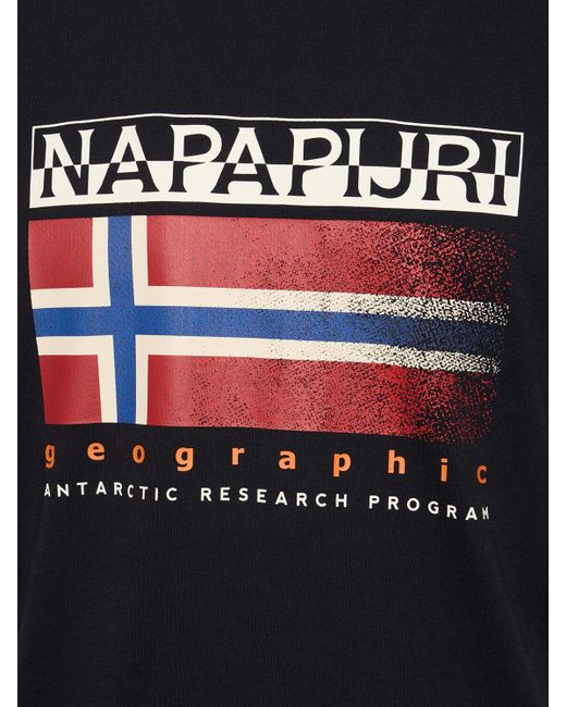 Camiseta de algodón Napapijri de hombre de color Black
