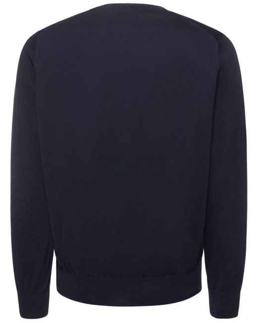 Brunello Cucinelli Blue Cotton Crewneck Sweater for men