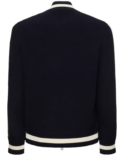 Moncler Blue Cotton & Tech Cardigan Jacket for men