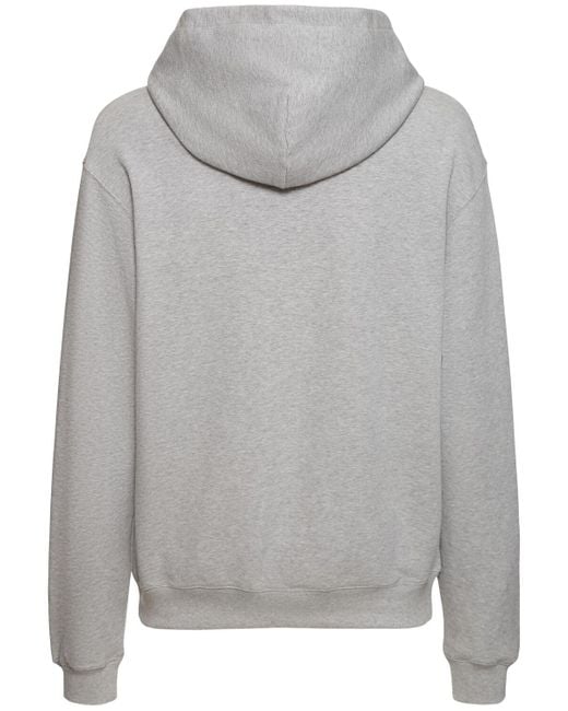 Gucci Gray Logo Cotton Jersey Hoodie for men