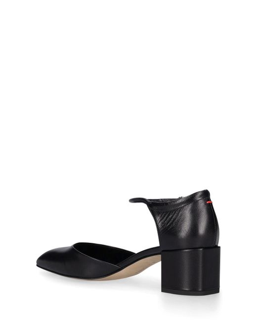 Aeyde Black 45mm Magda Nappa Leather Heels