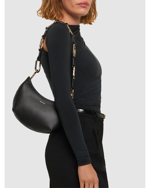 Anine Bing Black Mini Jody Leather Top Handle Bag