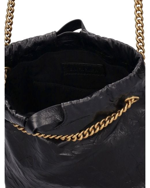Balenciaga Black Xs Crush Leather Tote Bag