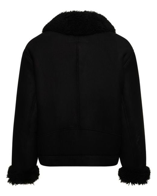 Acne Black Liana Distressed Shearling Jacket for men