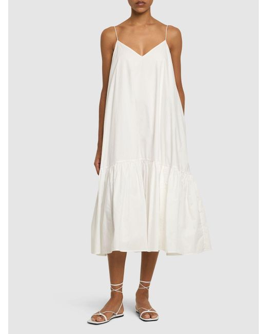 Anine Bing White Averie Cotton Midi Dress