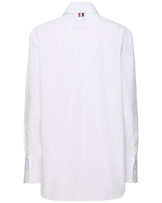Camisa clásica de popelina de algodón Thom Browne de color White