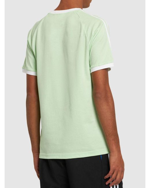Adidas Originals Green 3-stripes Cotton T-shirt for men