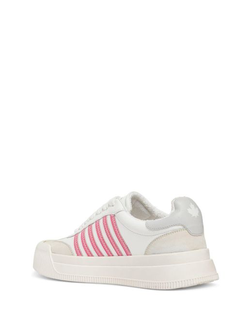 DSquared² White New Jersey Leather Sneakers