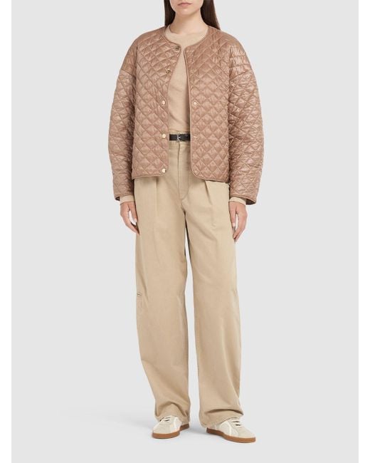 Max Mara Luci キルテッドパファージャケット Brown