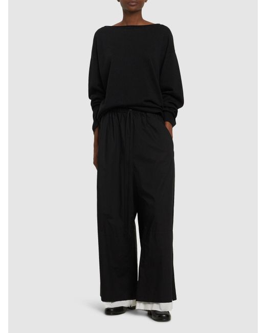 Pantaloni larghi in denim di Yohji Yamamoto in Black