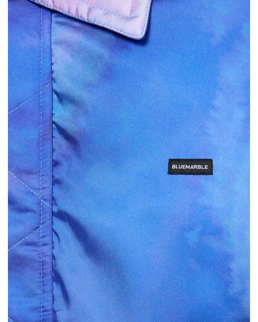 Bluemarble Blue Tie Dye Print Bomber Jacket for men