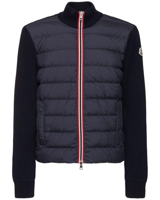 メンズ Moncler パデッドコットンジップアップカーディガン Blue