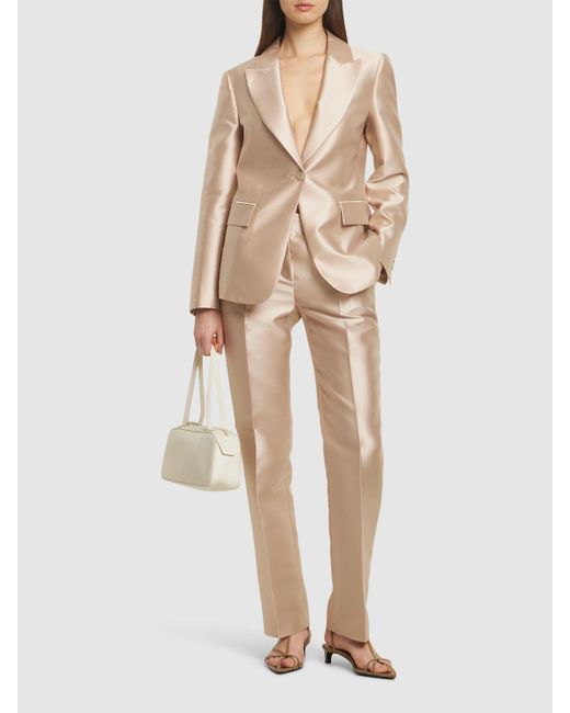 Alberta Ferretti Mikado スリムパンツ Natural