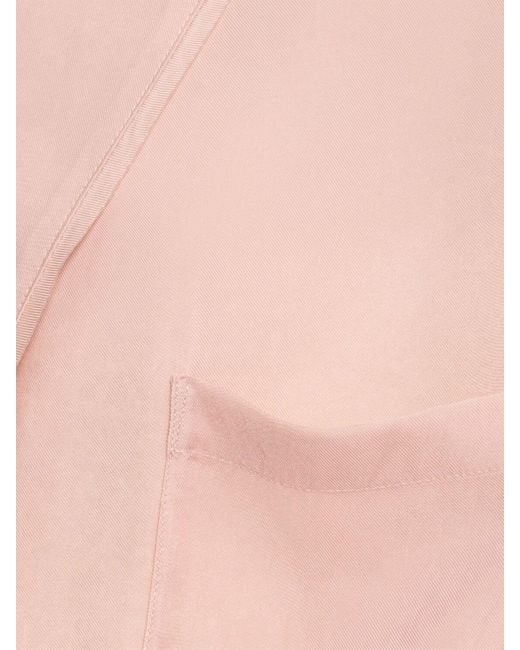 Acne Pink Shiny Cupro Twill Pajama Jacket