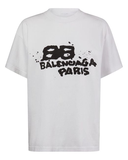 Balenciaga Gray Cotton T-Shirt for men