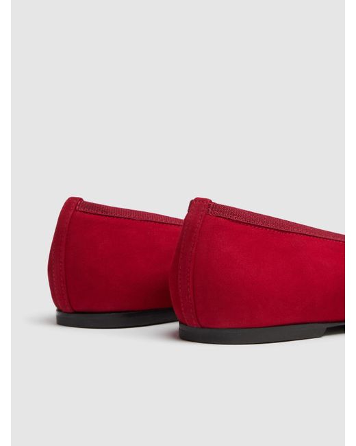 TOTEME 10Mm Minimalist Suede Ballerinas in Red | Lyst Canada