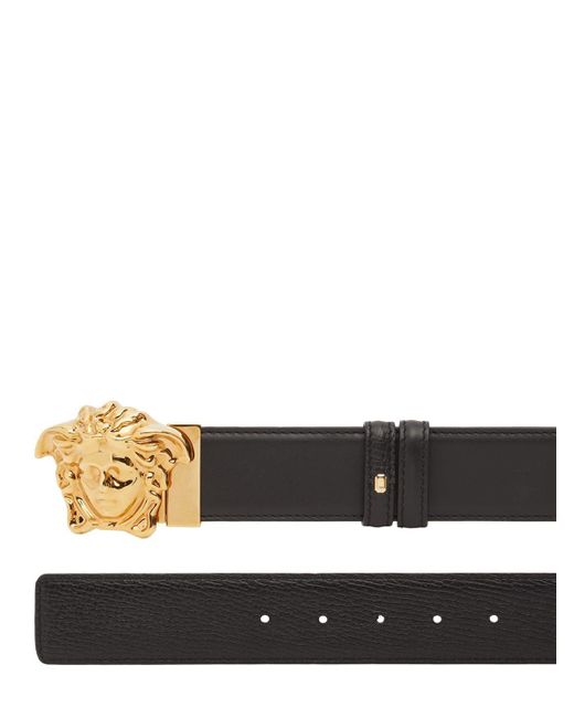 Versace+La+Medusa+Men%27s+Leather+Belt+-+Black%2C+Size+34 for sale