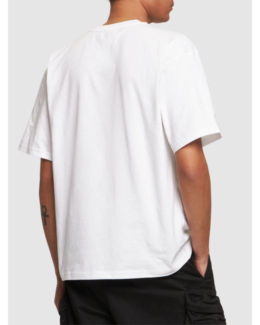 DIESEL White Logo Cotton Jersey Loose T-Shirt for men