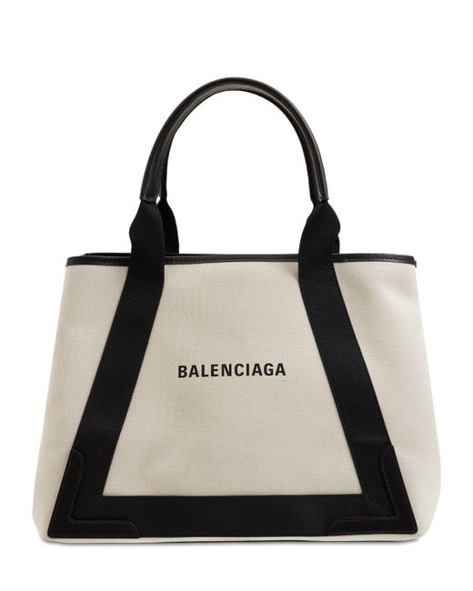 Balenciaga Multicolor Md Navy Cabas Canvas Tote Bag