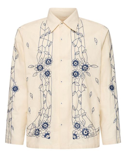 メンズ HARAGO Floral シャツ Natural