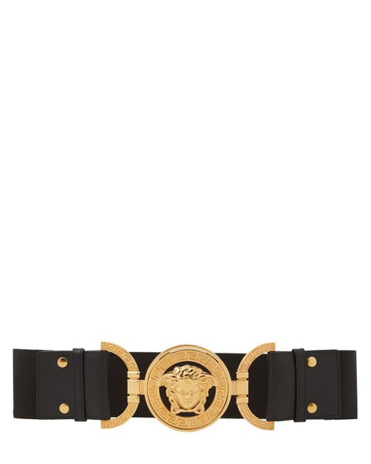 Versace Black 40Mm Elastic Leather Belt