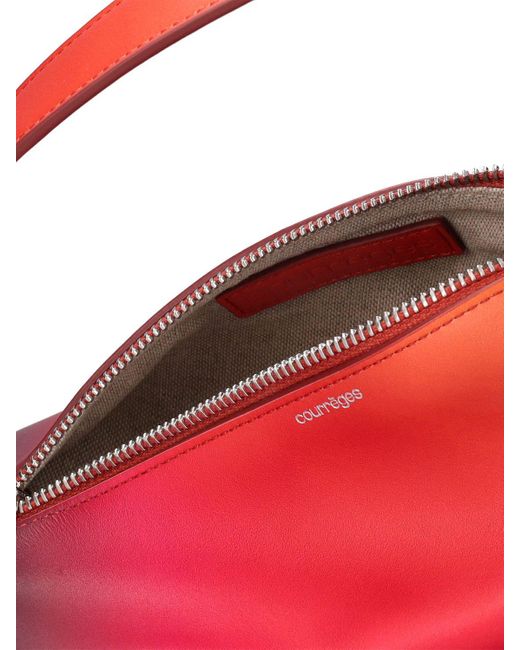 Courreges Red Sunset Gradient Mini Leather Shark Bag