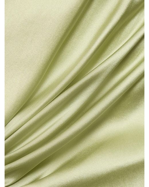 Vestido lencero de seda drapeada Christopher Esber de color Green
