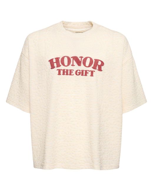 Honor The Gift White A-spring Stripe Boxy T-shirt for men