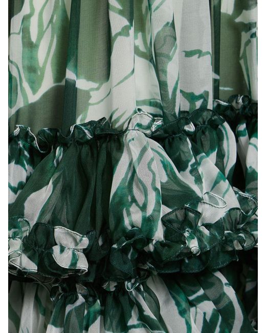 Costarellos Green Kleid Aus Chiffon "marguerite"
