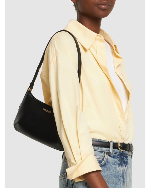 Palm Angels Black Giorgina Leather Shoulder Bag