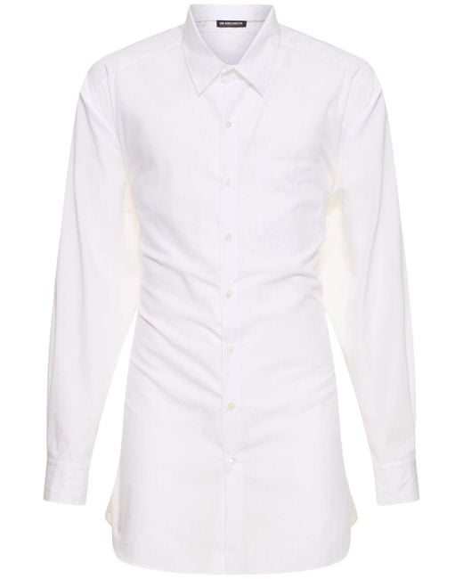 Ann Demeulemeester White Arnout Fluid Belted Long Shirt for men