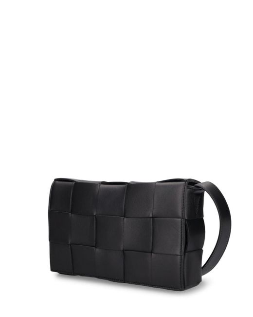 Bottega Veneta Black Medium Cassette Leather Crossbody Bag