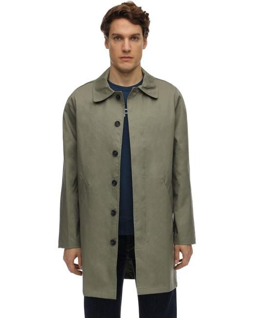 A.P.C. Green Mac Martin Cotton Coat for men