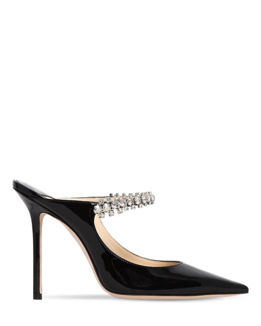 Jimmy Choo 100mm Bing Patent Leather Mules in Black | Lyst