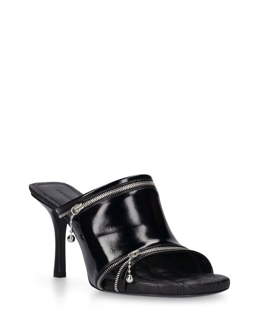 Burberry Black 85mm Lf Peep Leather Mule Sandals