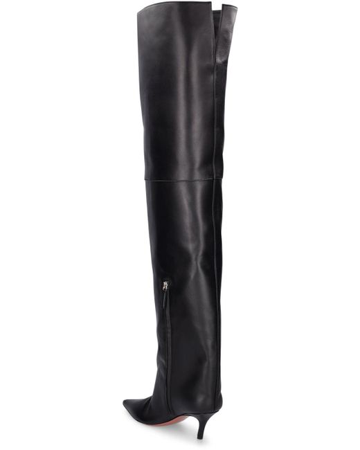 AMINA MUADDI Black 60Mm Fiona Nappa Thigh-High Boots