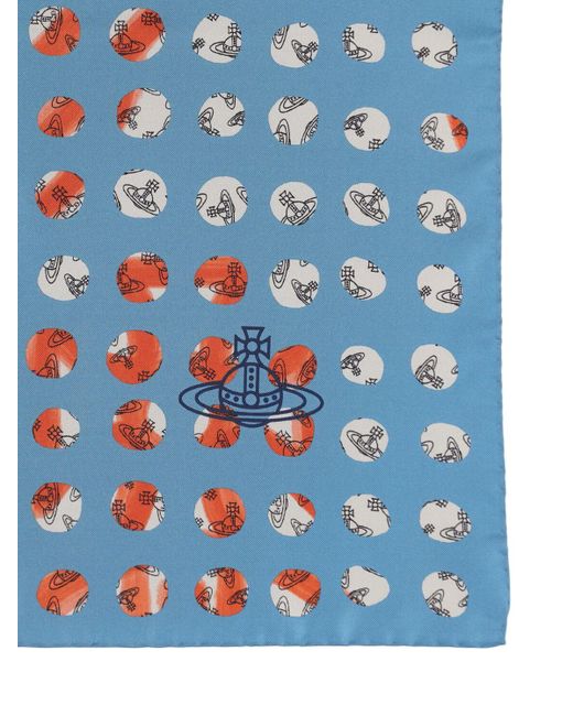 Vivienne Westwood Blue Quadratischer Seidenfoulard "dots Pocket"