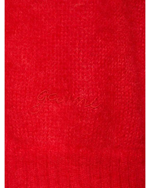 Ganni Red Tie-string Mohair Blend Vest