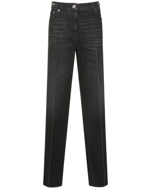 Versace Black Gerade Jeans Aus Denim
