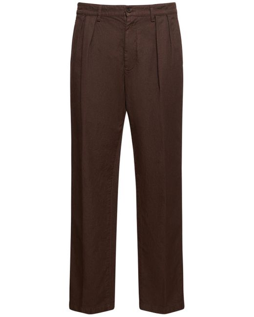 Pantaloni in cotone e lino di Aspesi in Brown da Uomo