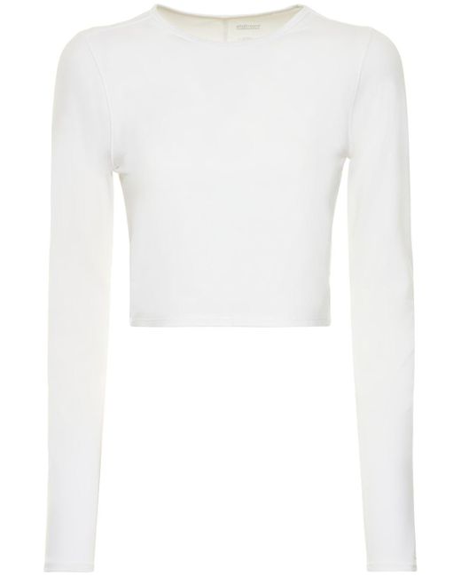 GIRLFRIEND COLLECTIVE White Reset Stretch Tech Crop Top