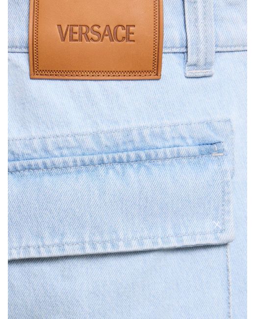 Jean cargo décoloré Versace pour homme en coloris Blue