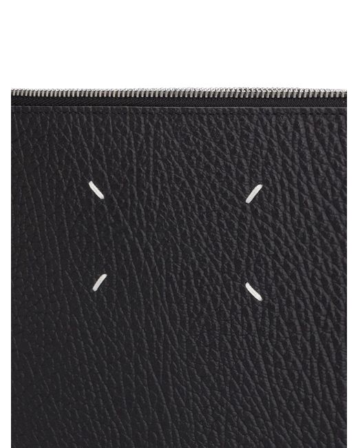 Maison Margiela Black Small Grained Leather Pouch for men